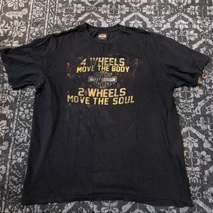Harley Davidson TShirt Mens XL Two Wheels Move The Soul Cayuta New York
